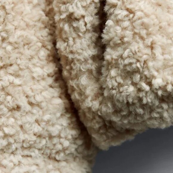 NWT ZARA CROPPED FAUX SHEARLING PUFFER JACKET ECRU - Picture 4 of 6